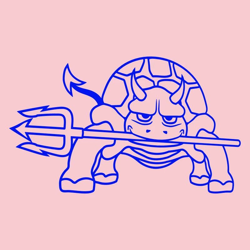 Turtle Devil Hell Trident Evil Demon Cool
