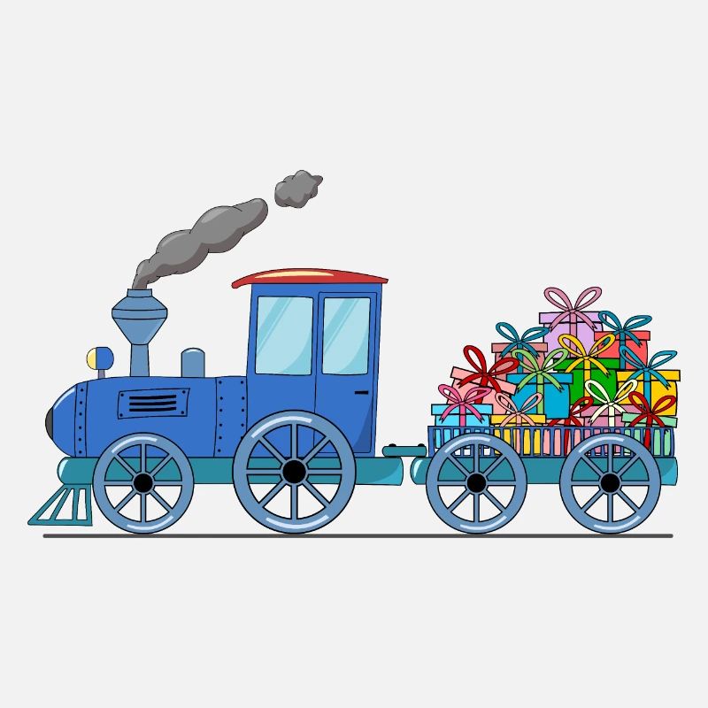 Children's train train with trailer in blue