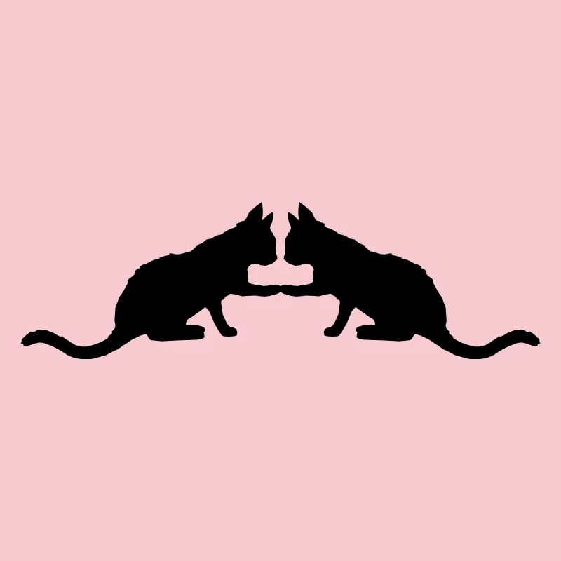 Silhouette 2 chats mignons