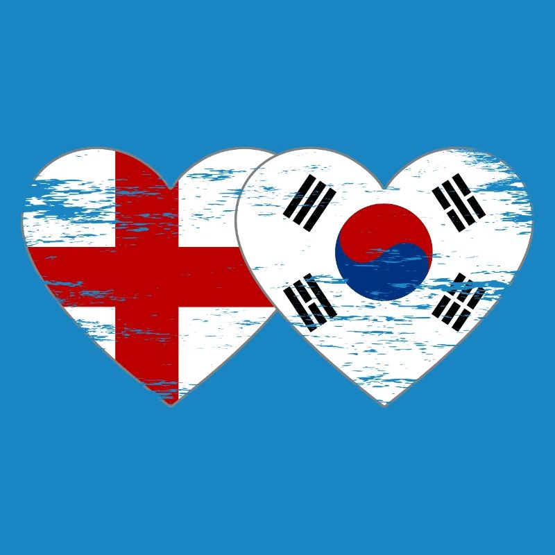 Angleterre Corée du Sud drapeau coeur utilisé