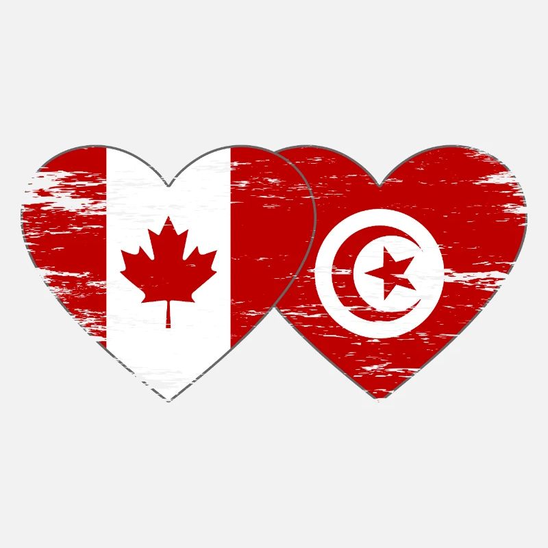 Drapeau du Canada Tunisie coeur utilisé