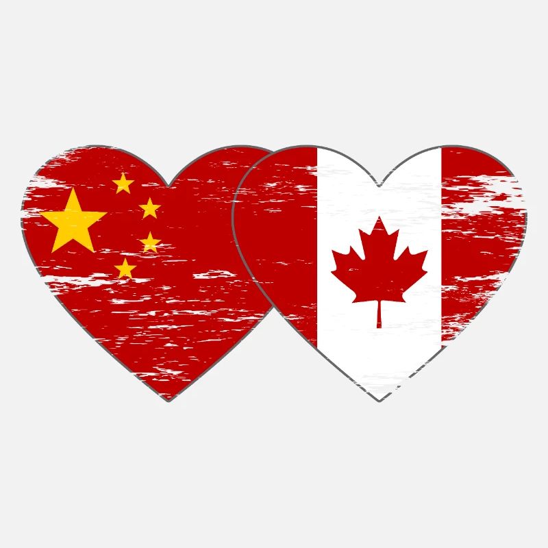 Chine Canada Drapeau Coeur Utilisé