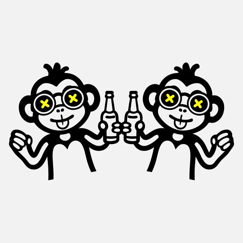 Monkeys Drinking Team Beer