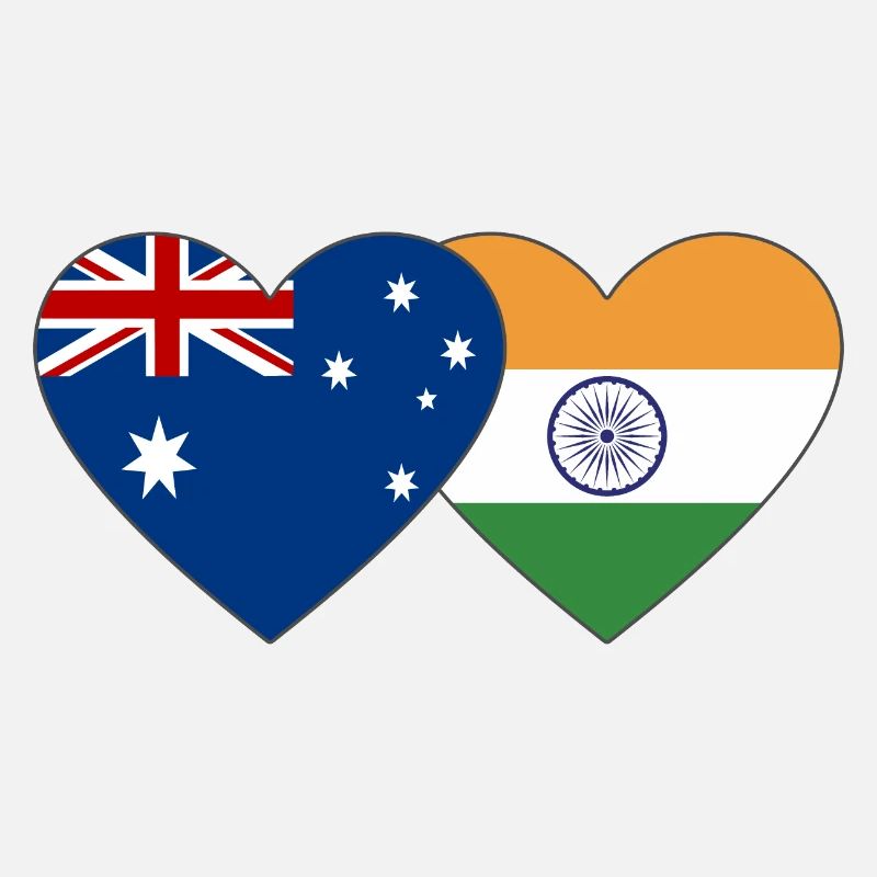 Australie Inde Flag Heart