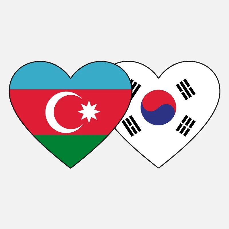Azerbaïdjan Corée du Sud drapeau