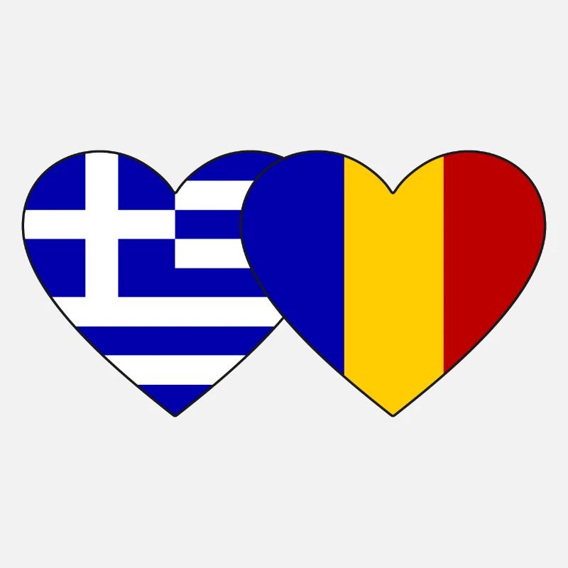 Grèce Roumanie Flag Heart