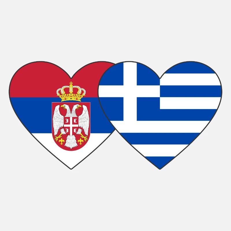 Serbie Grèce Drapeau Coeur
