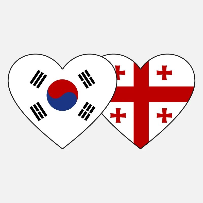 Corée du Sud Drapeau Géorgie Coeur