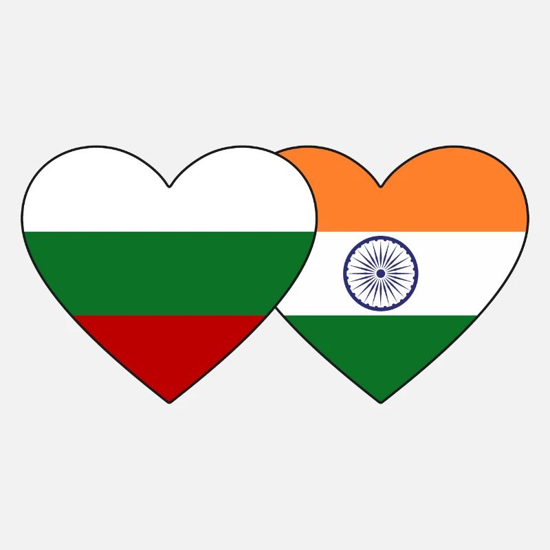 Bulgarie Inde drapeau coeur