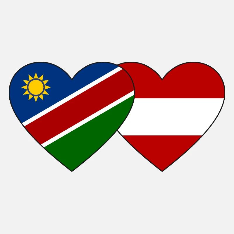 Namibia Austria Flag Heart