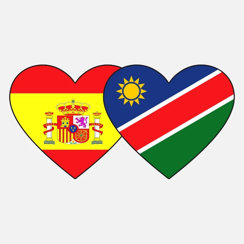 Spanien Namibia Flagge Herz