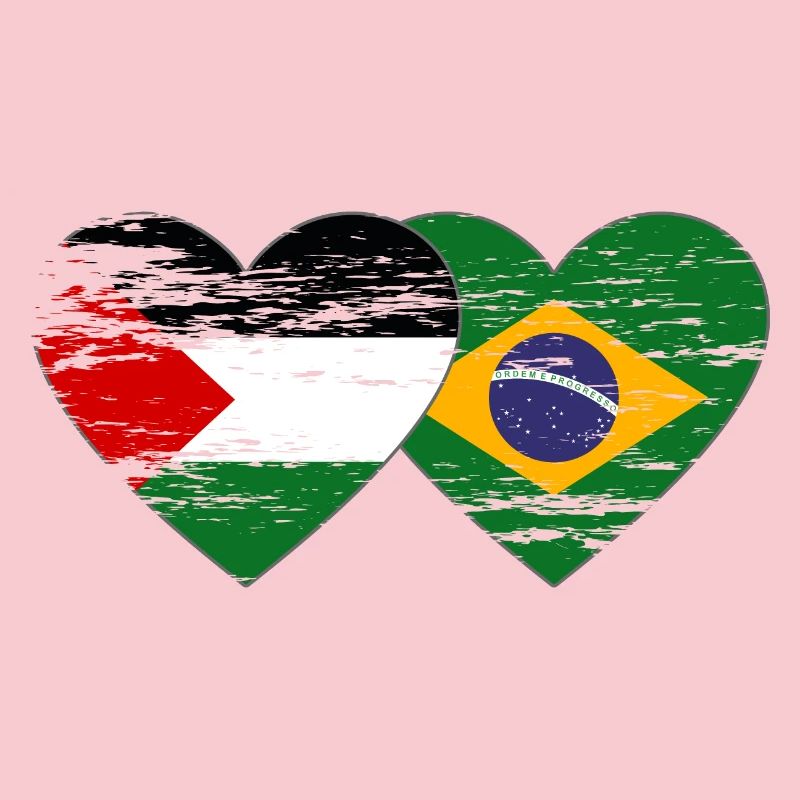 Palestine Brésil drapeau coeur utilisé