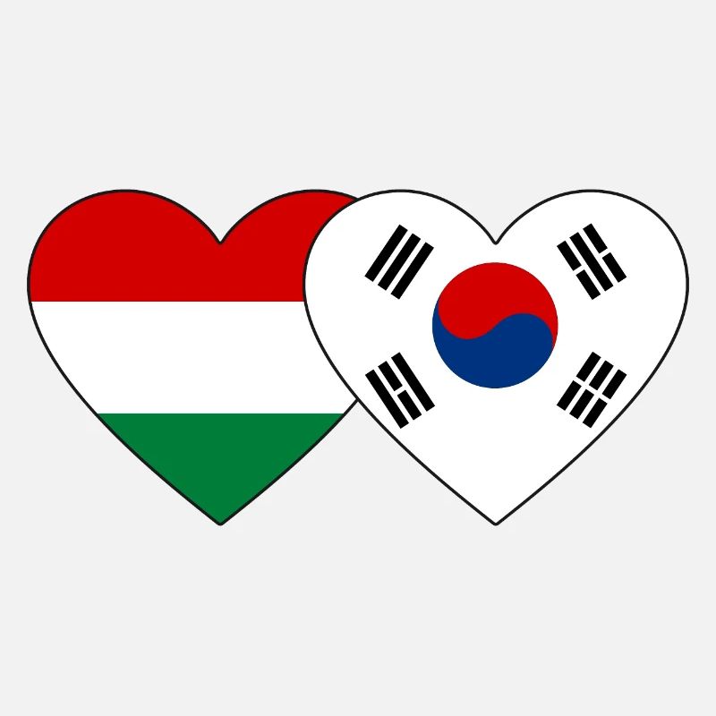 Hongrie Corée du Sud Drapeau Coeur