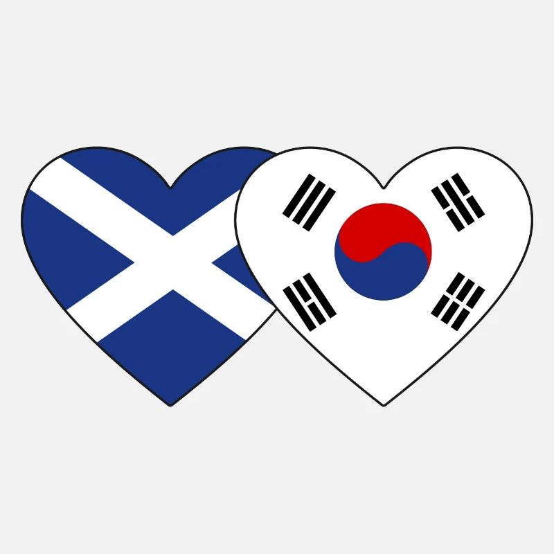 Ecosse Corée du Sud Drapeau Coeur