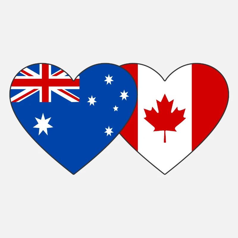 Australie Canada drapeau coeur