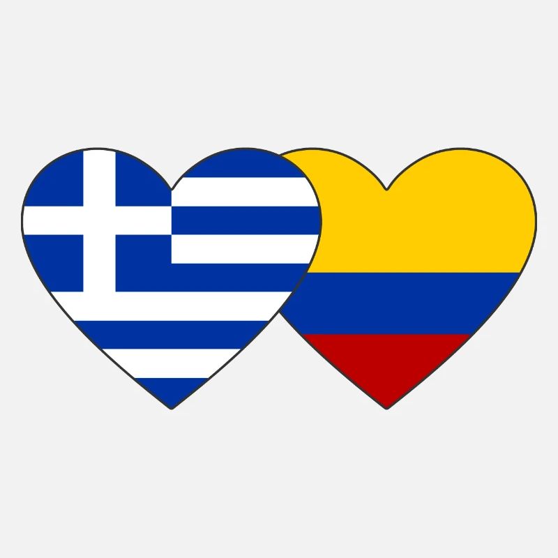 Grèce Colombie Drapeau Coeur