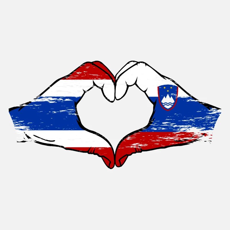 Thaïlande Slovénie drapeau mains forme de coeur utilisé
