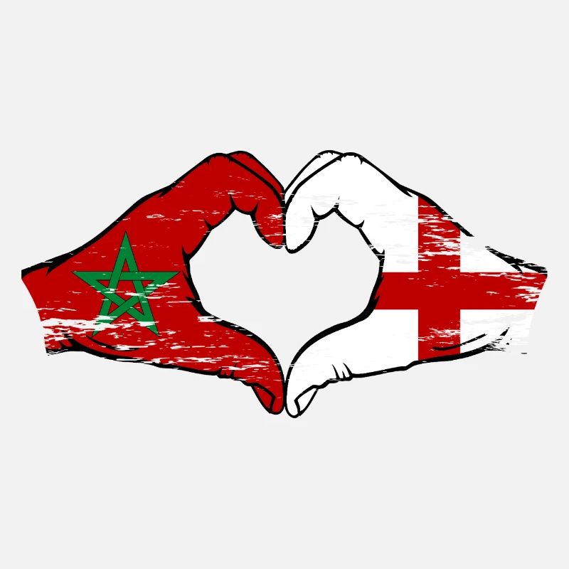 Maroc Angleterre drapeau mains coeur utilisé