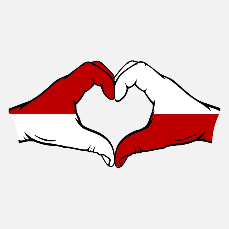 Drapeau de Monaco Pologne main coeur