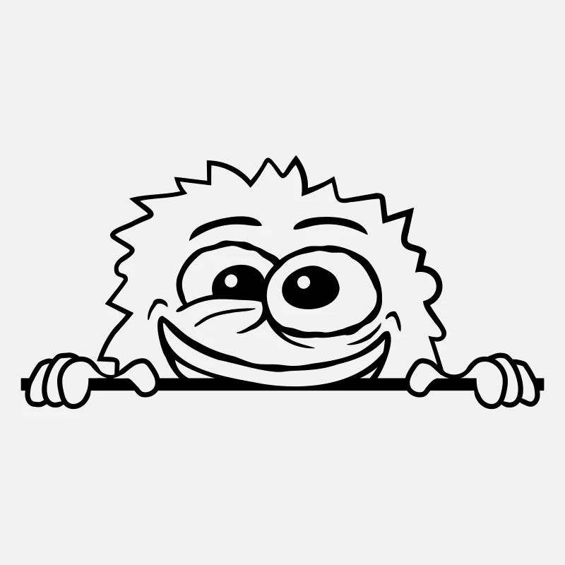 Wahnsinniges Monster hinter Mauer