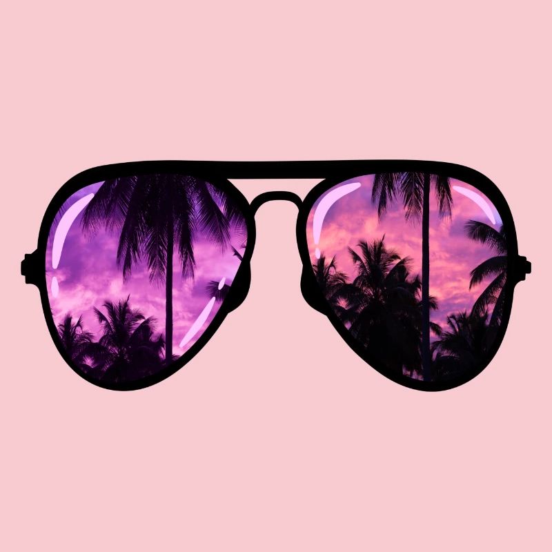cool sunglasses with palm tree