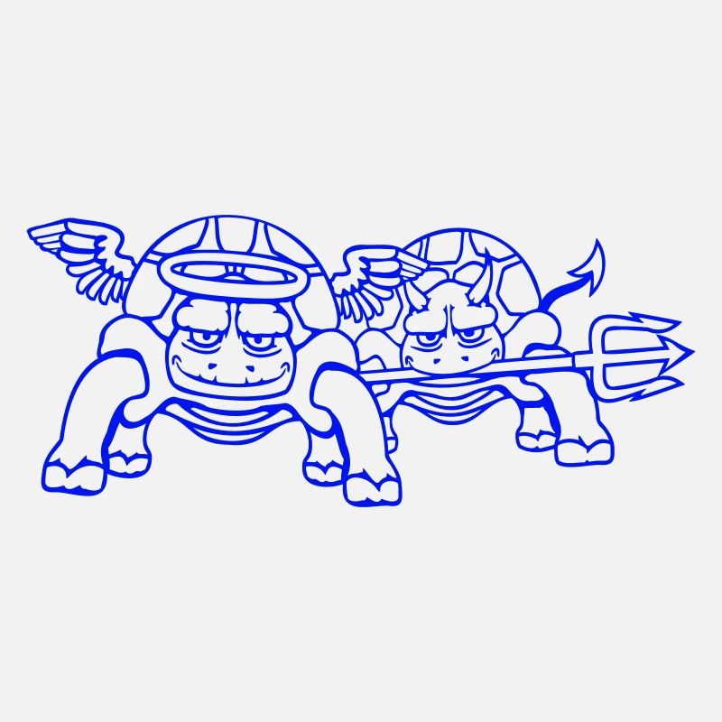 2 Turtles Conscience Team Devil Angel Evil Good