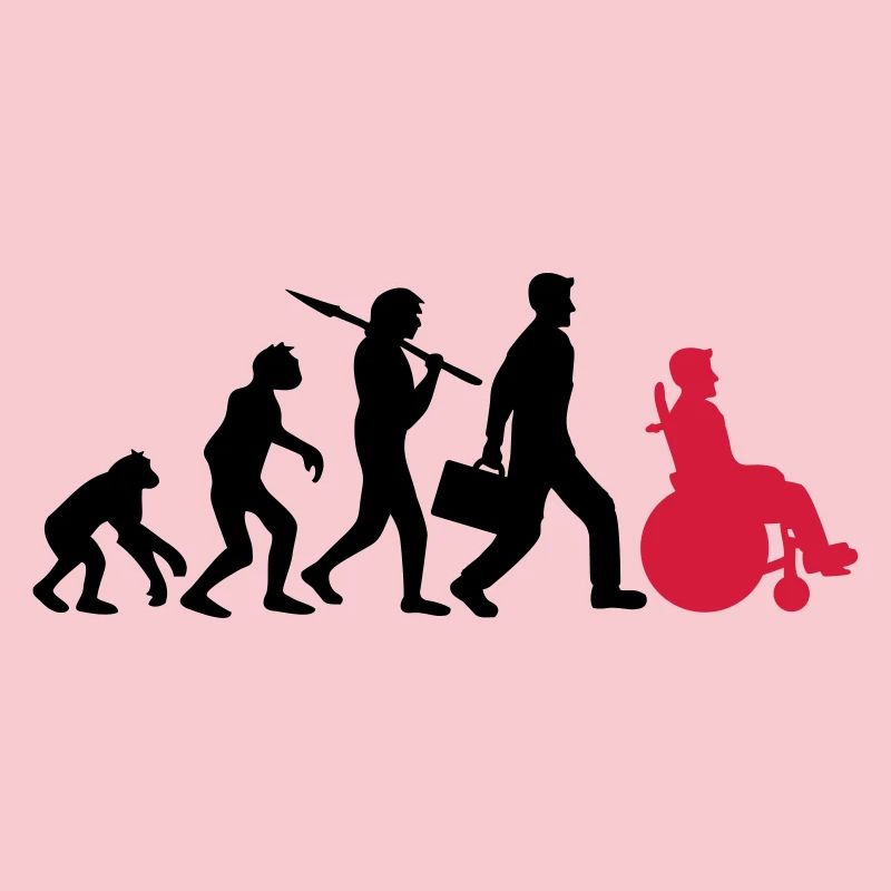 evolution rollstuhl entwicklung silhouette behinde
