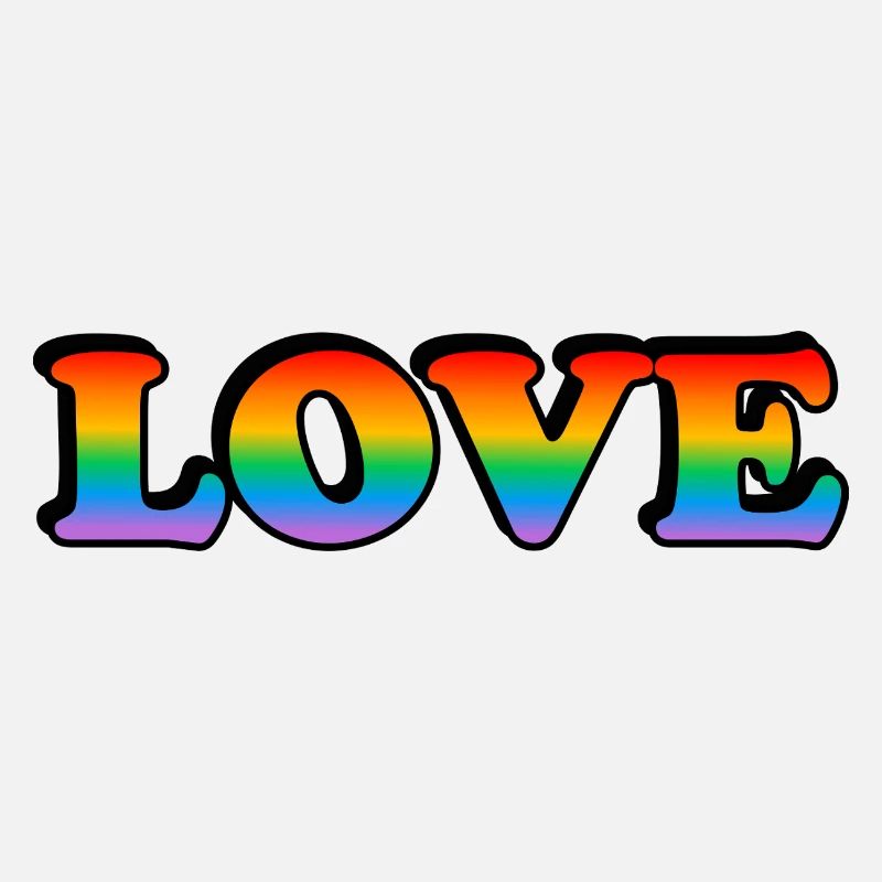 Rainbow text LOVE LGBT Pride Month