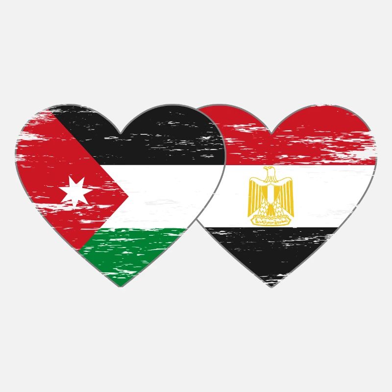 Jordanie Égypte Drapeau Coeur Utilisé