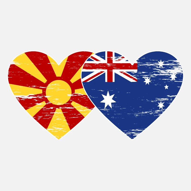 Macédoine Australie Drapeau Coeur Utilisé