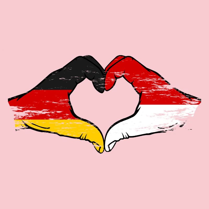 Germany Monaco Flag Hand Shape Heart Shape Used
