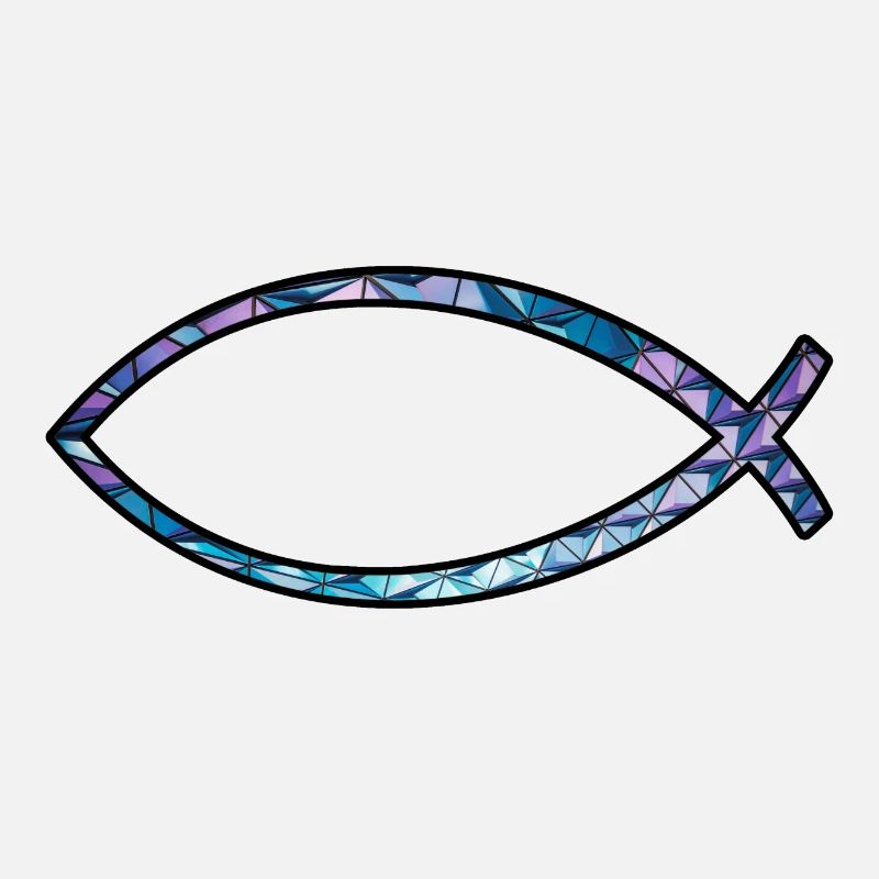 Poisson Ichtus (diamant, bleu)