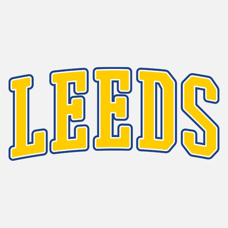 Lettrage Varsity de Leeds Jaune Bleu