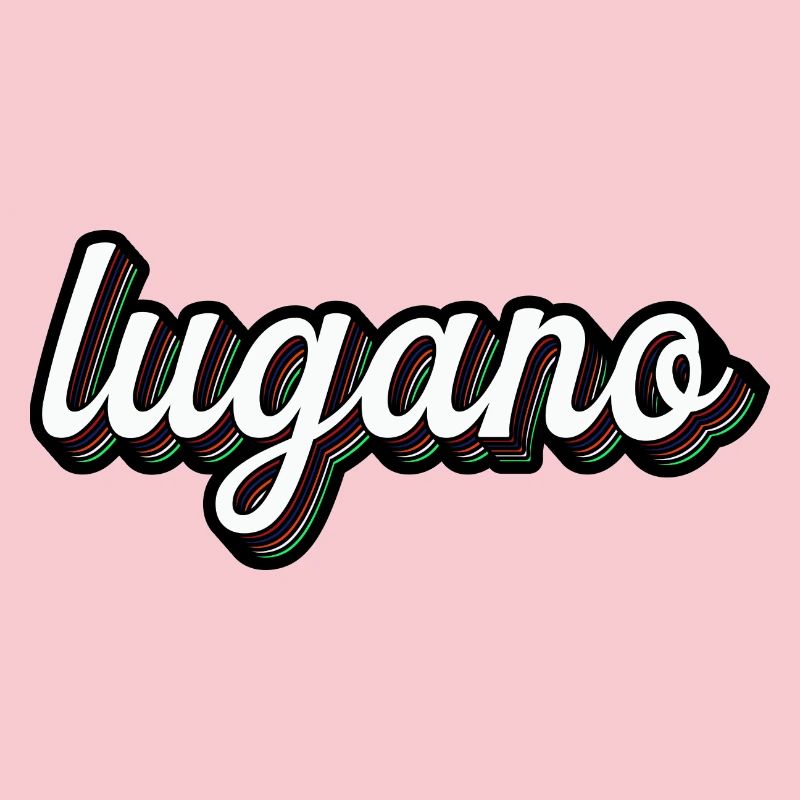 Lugano Neon Lettering Multiple Shadows