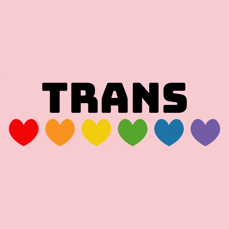 Regenbogenherzchen Trans schwarz