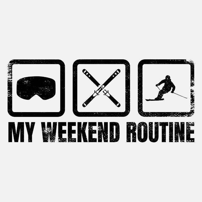 Skifahrer Wochenend Routine