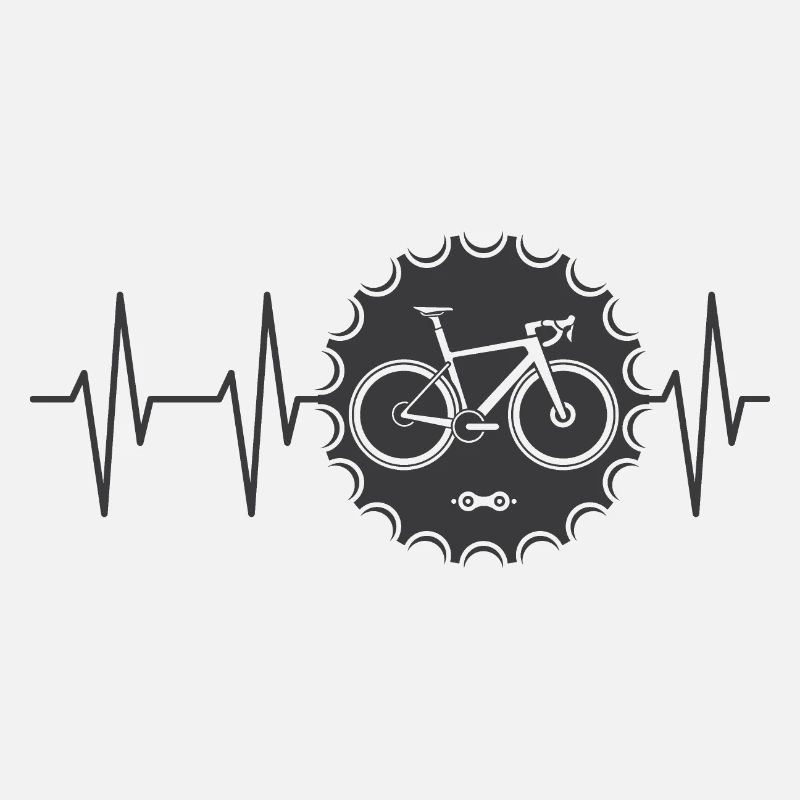 logo de vélo pulse avec pignon Icône de tour de vélo d’équipe