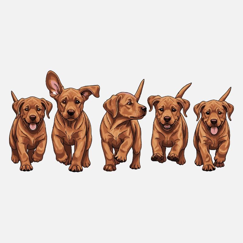 Série de chiots labradors roux mignons