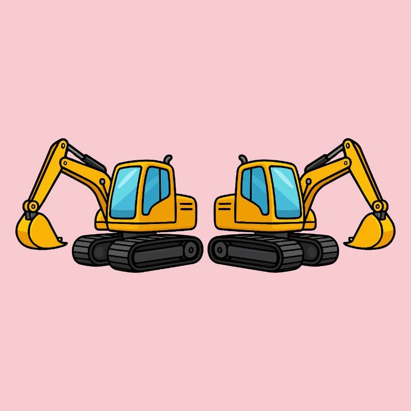 Silhouette de machine de construction double