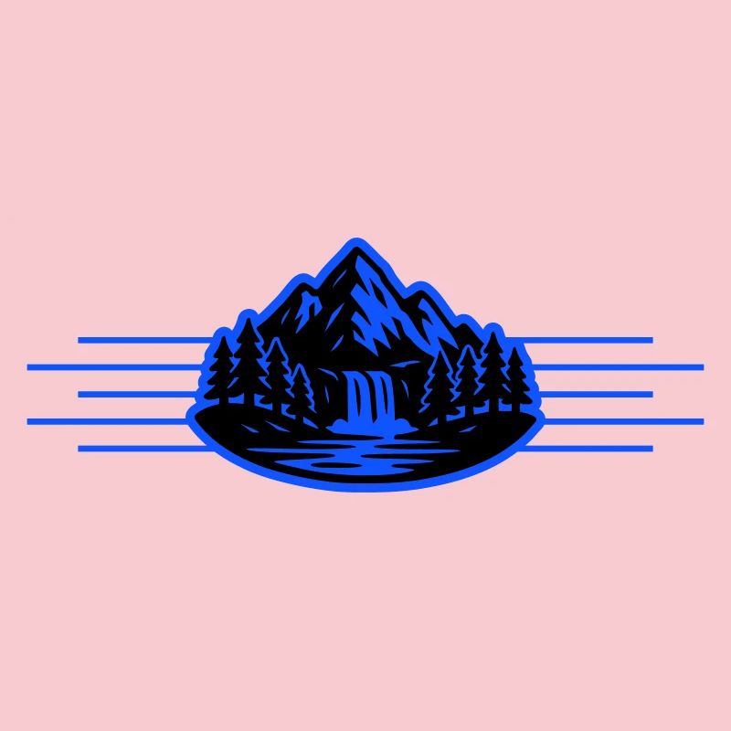 Mountains Landscape Forest Waterfall
