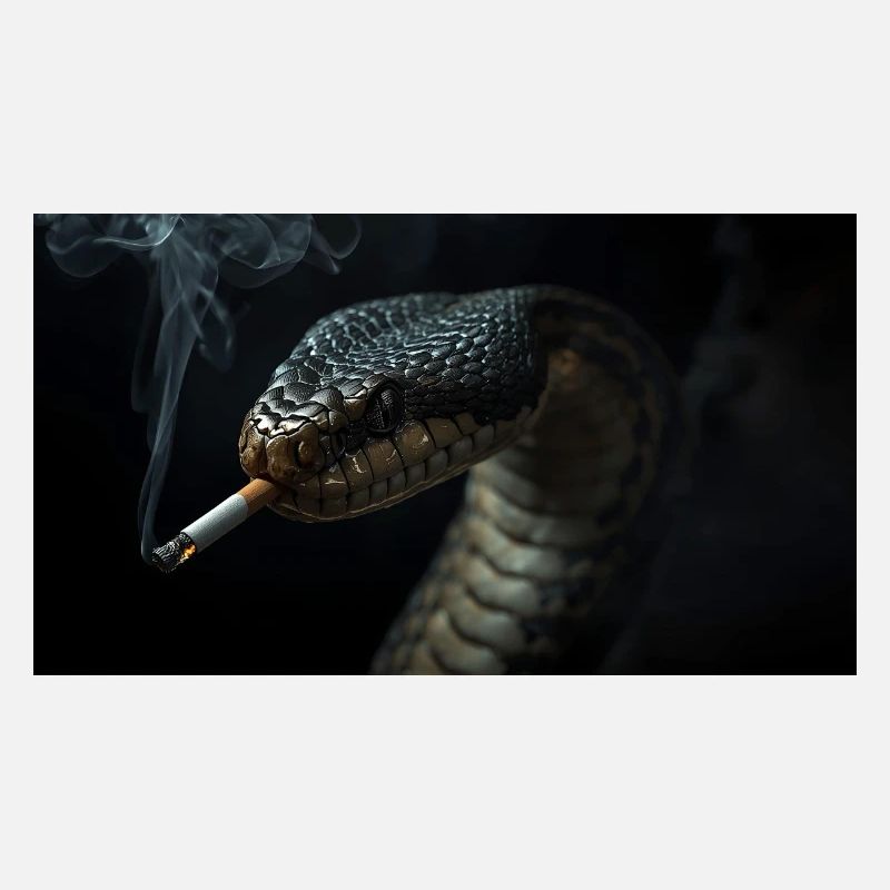  Cobra Schlange mit Zigarette