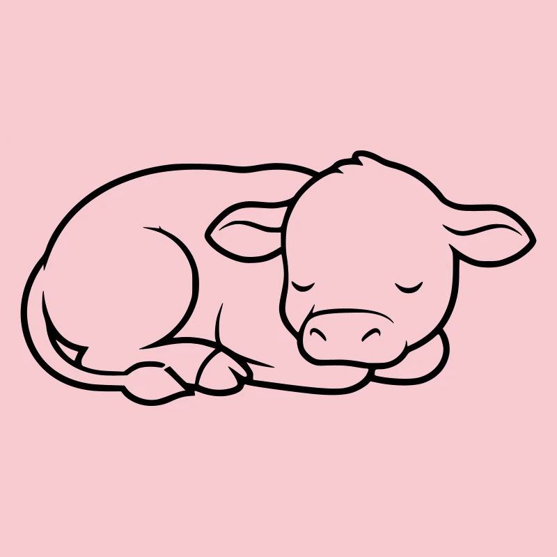 Veau endormi Vache bébé mignon