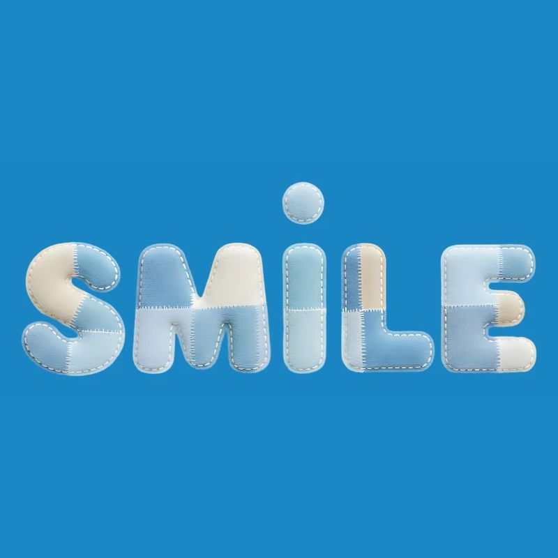 Lettrage Stitch Patch Smile