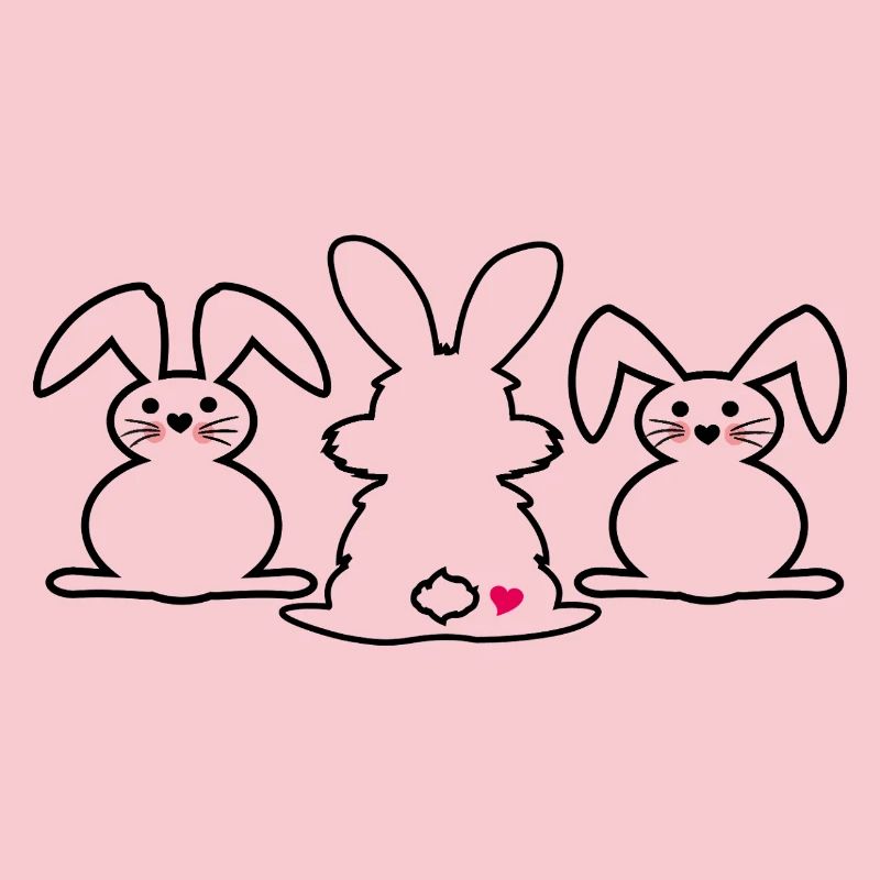 three Easter bunnies