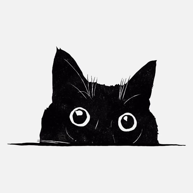 Peeping Cat Black