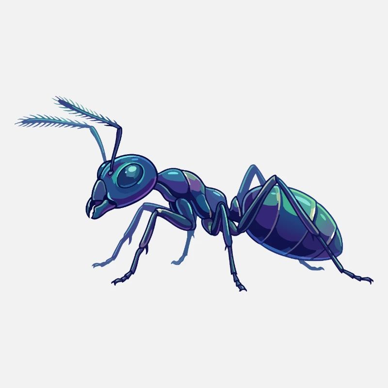 Blue Ant Details Macro Vector Graphic Ants