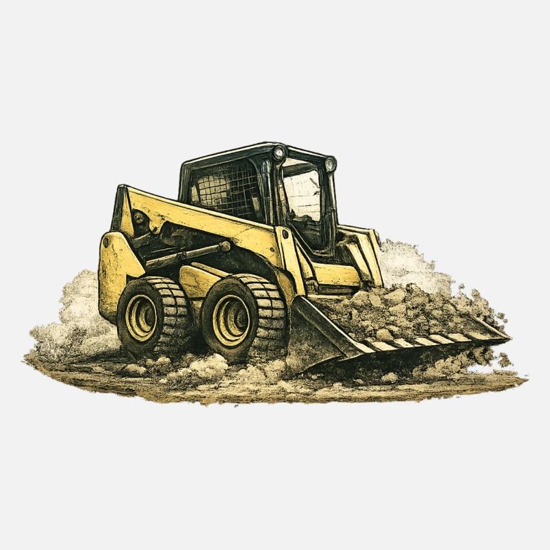 Vintage Skid Steer Loader Construction Site Construction Machine