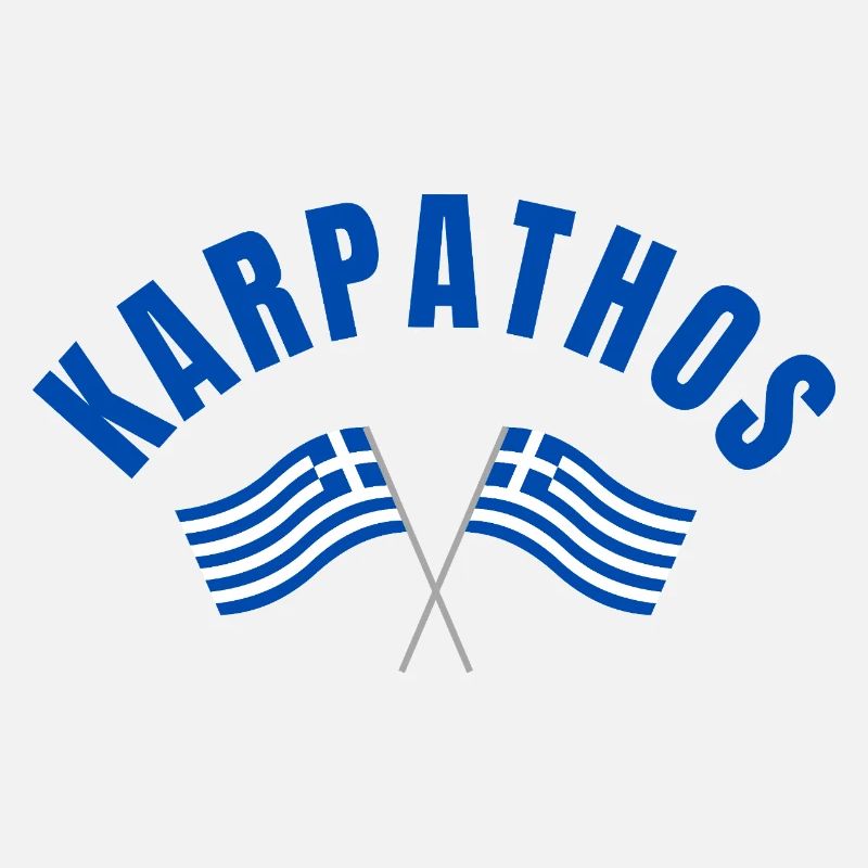 Karpathos avec drapeaux grecs croisés