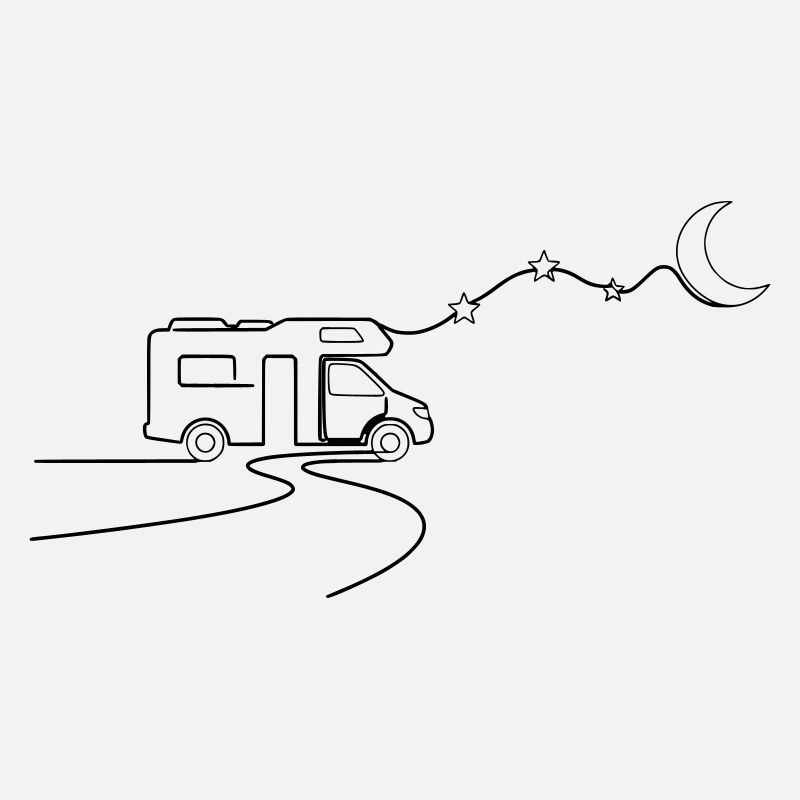 Étoiles de camping-car lune