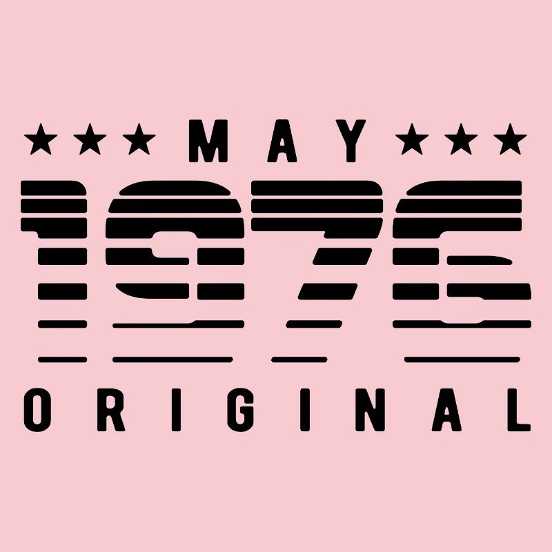 May 1976 Original Striped Vintage Geburtstag